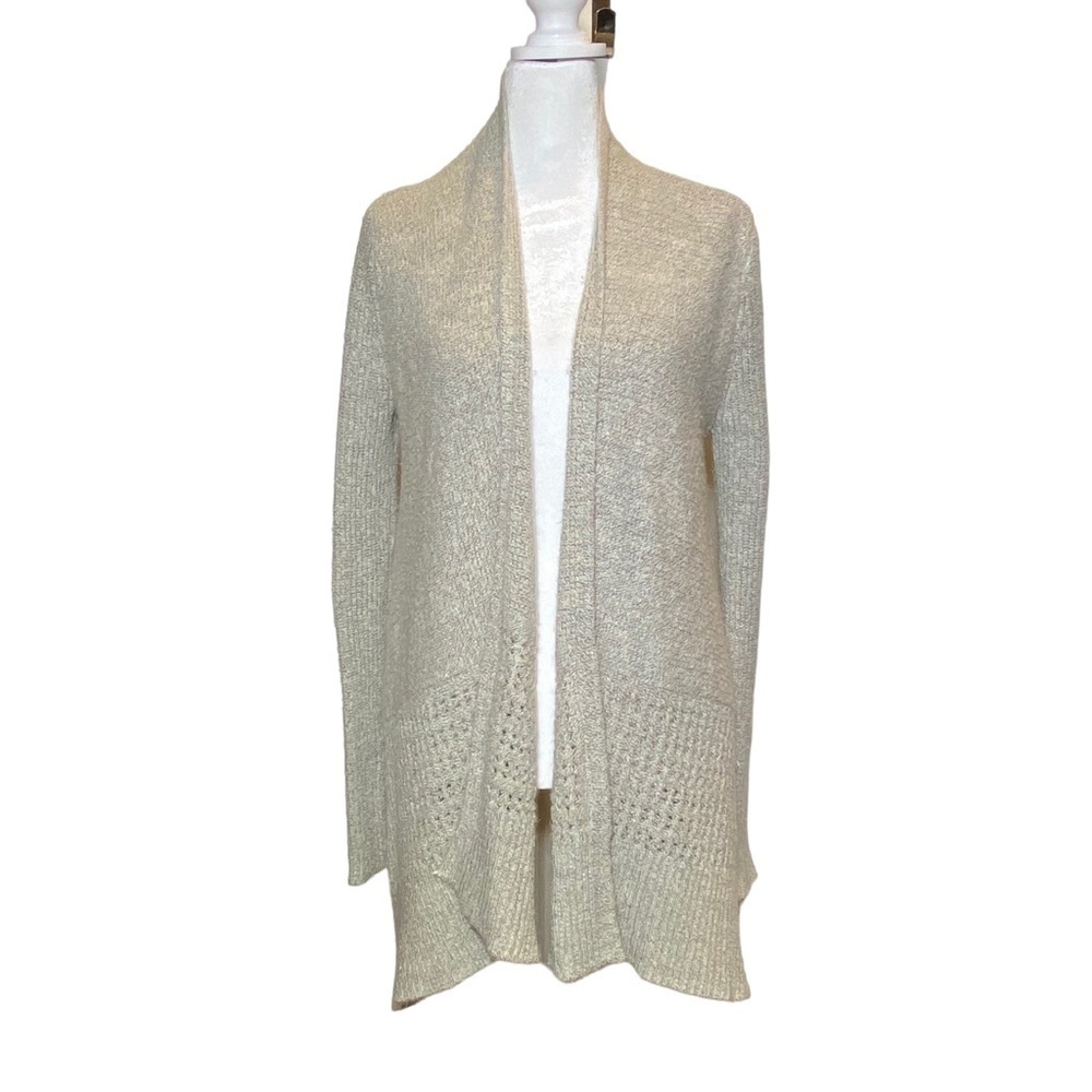 Liz Lange Maternity size XS cream oatmeal long sleeve open front knit Cardigan
